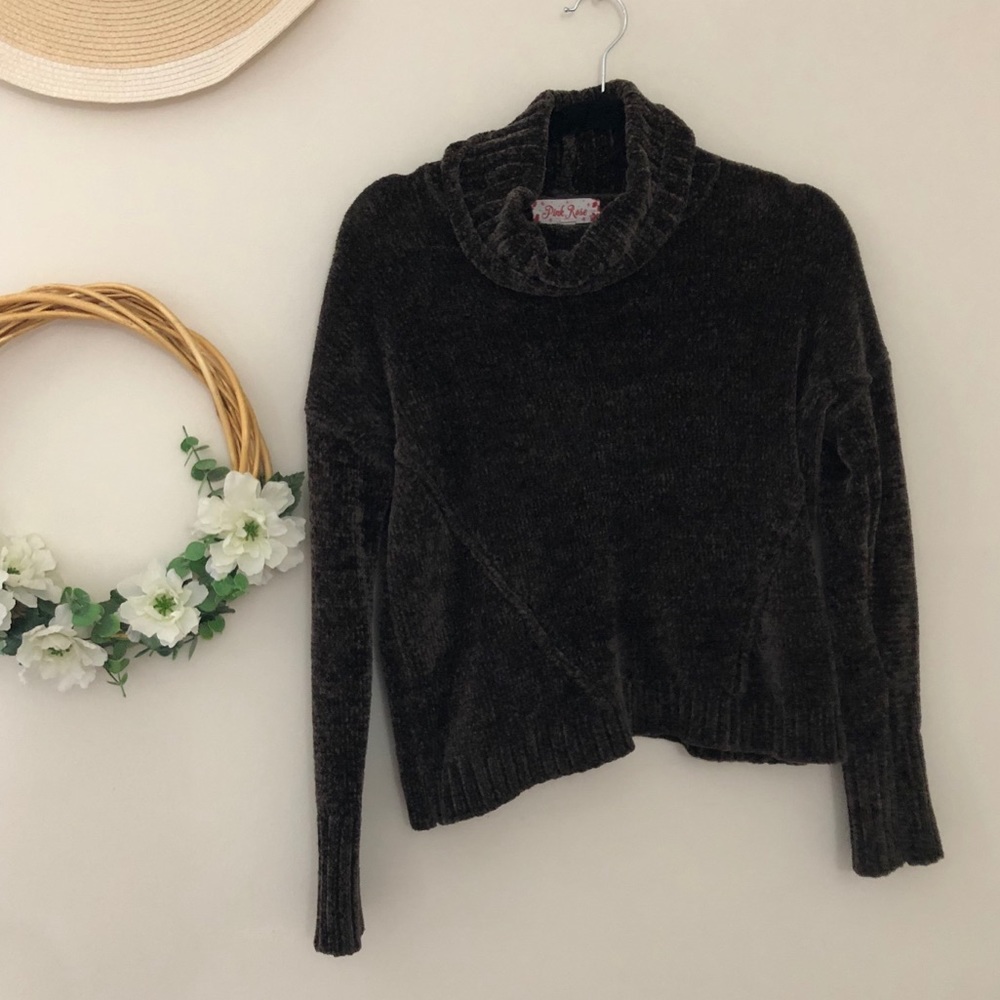 Pink Rose Turtleneck Sweater